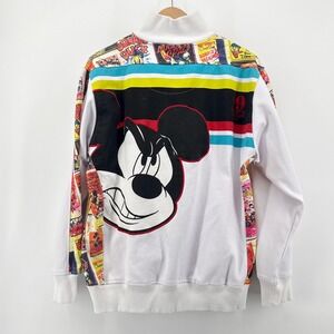VTG RARE Disney Mickey Mouse Comic Print Track Jacket Full Zip Large 1928 1990s‎